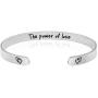 Mantra Cuff for Women, Inspirational Gift Jewelry for her, Motivational Silver Friendship Bracelets, Engraved Bracelets for Women, Encouragement Jewelry