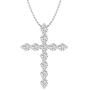 10K Gold Diamond Cross Pendant Necklace (1/4 Carat) with Silver Chain