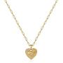 Hidepoo Birth Flower Necklaces for Women, 14K Gold Plated Dainty Paperclip Chain Engraved Floral Heart Necklace Simple Birth Month Flower Pendant Necklace Personalized Jewelry Birthday Gift for Women