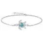 OneSight Blue Opal Sea Turtle Bracelet/Anklet/Necklace/Earring Sterling Silver Bracelets Jewelry for Women Gifts