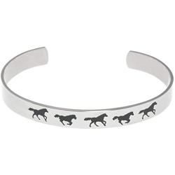 Joyful Sentiments Pet Jewelry Stainless Steel Running Horse Cuff Bracelet