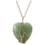 Top Plaza Natural Healing Crystals Necklace Tree of Life Wire Wrapped Stone Heart Pendant Necklaces Reiki Quartz Jewelry for Womens Girls Ladies