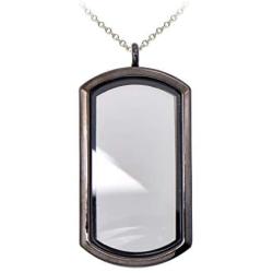 Paialco Magnetic Rectangle Glass Window Floating Locket Pendant Necklace