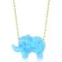 GELIN 14k Solid Gold Opal Pendant Chain Necklace - Opal Jewelry for Women