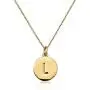 Gold Plated 925 Sterling Silver 6mm Small Disc Dainty Letter Pendant Necklace Personalized Hypoallergenic Initial Heart Engraved Jewelry Women Girls Birthday Gift