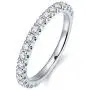 HAFEEZ CENTER 14K Solid Gold 2.5mm Half Eternity Moissanite Wedding Band Ring HAFEEZ CENTER 14K Solid Gold 2.5mm Half Eternity Moissanite Wedding Band Ring