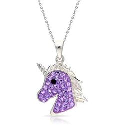 Mythical Purple Crystal Unicorn Pendant Necklace Never Rust 925 Sterling Silver Natural and Hypoallergenic Chain For Women, Girls & Kids with Free Breathtaking Gift Box for a Special Moment of Love