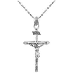 Religious Jewelry by FDJ Solid 925 Sterling Silver Cross Charm INRI Crucifix Pendant Necklace