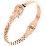 Allure Leather buckle titanium steel plated 18k rose gold bracelet female spring opening couple gift hand ornament