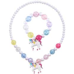 SkyWiseWin Chunky Jewelry Necklace and Bracelet Set for Girls Little Kids