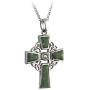 Biddy Murphy Celtic Cross Necklace for Women Sterling Silver and Connemara Marble Made in Ireland