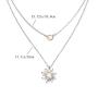 Jovono Boho Multilayered Opal Pendant Necklaces Sun Flower Pendant Chain Jewelry for Women and Girls (Silver)
