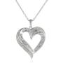 Sterling Silver Diamond Heart Pendant Necklace (1/2 cttw), 18''
