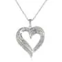 Sterling Silver Diamond Heart Pendant Necklace (1/2 cttw), 18''