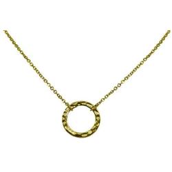 Friendship Necklace, 18K Gold-Plated Dented Ring Circle Pendant for Women & Girls. Beautiful Gift Box with a special message for your loved ones. Great gift for Wife, girlfriend or Daughter