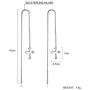 925 Sterling Silver Simple Cross Religious Style Earrings