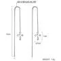 925 Sterling Silver Simple Cross Religious Style Earrings