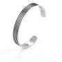 LUSSO Stainless Steel Magnetic Therapy Energy Cuff Bangle Engraving Geometric Pattern Health Care Amulet Bracelets for Women Men