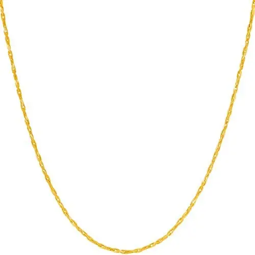 Lifetime Jewelry 1.2mm Flat Cobra Chain Necklace for Men & Women 24k Gold Plated Lifetime Jewelry 1.2mm Flat Cobra Chain Necklace for Men & Women 24k Gold Plated