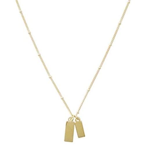 HONEYCAT Small Dog Tag Together Necklace in Gold, Rose Gold, or Silver | Minimalist, Delicate Jewelry