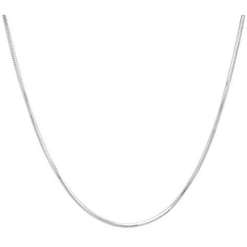 Verona Jewelers Sterling Silver 1MM, 1.5MM Italian 8 Sided Diamond Cut Snake Necklace Chain- Diamond Cut Silver Necklace, 925 Sterling Silver Necklace, Necklace for Pendants,