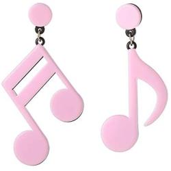 Acrylic Musical Note Stud Earrings Fun Cartoon Asymmetrical Music Note Earrings Punk Note Musical Drop Dangle Earrings for Women Girls