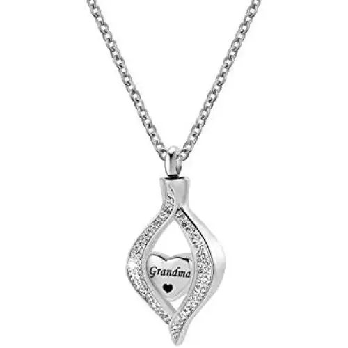LuxglitterLin Teardrop Eye of My Heart Crystal Cremation Urn Necklace for Human Pet Ashes Holder Memorial Keepsake Pendant Jewelry LuxglitterLin Teardrop Eye of My Heart Crystal Cremation Urn Necklace for Human Pet Ashes Holder Memorial Keepsake Pendant Jewelry