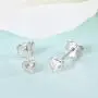 Silver Stud Earrings for Women, 3 Pairs Tiny Round Heart Triangle Cubic Zirconia Studs Hypoallergenic Earrings Set Piercing Jewelry for Men Girls, 4mm Silver Stud Earrings for Women, 3 Pairs Tiny Round Heart Triangle Cubic Zirconia Studs Hypoallergenic Earrings Set Piercing Jewelry for Men Girls, 4mm