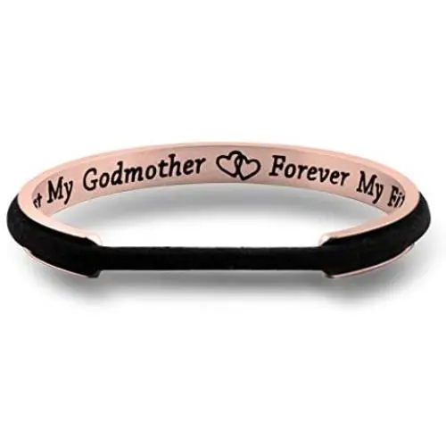Zuo Bao Godmother Bangle Bracelet First My Godmather Forever My Friend Hair Tie Bangle Bracelet for Women Zuo Bao Godmother Bangle Bracelet First My Godmather Forever My Friend Hair Tie Bangle Bracelet for Women