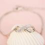 FANCIME Sterling Silver Infinity Knot Heart Two-Tone Stunning Cubic Zirconia CZ Pendant Necklace Earrings Dainty Fine Jewelry Set Gifts for Mom Women Teen Girls,16+2 Extender