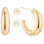LOYATA Hoop Earrings Gold Open C Shape Thick Infinity 14K Gold Filled Simple Hypoallergenic Jewelry Gift for Women