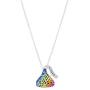 Hershey’s Kisses Jewelry for Women, Silver Plated Crystal Kiss Charm Necklace