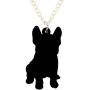 DUOWEI Acrylic Cute French Bulldog Pug Dog Necklace Anime Halloween Pendant Jewelry for Women Teen Girls Charms Gifts