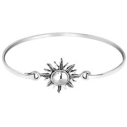 AeraVida Dancing Mystical Sunshine .925 Sterling Silver Bangle Bracelet