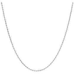 Sterling Silver Diamond Cut High Polished 1mm Italian Twisted Rope Chain Necklace 16''-24''