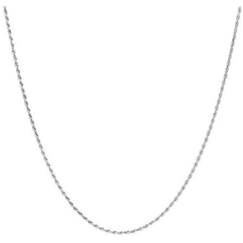 Sterling Silver Diamond Cut High Polished 1mm Italian Twisted Rope Chain Necklace 16''-24''