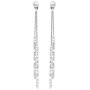 Fashion Long Tassel Crystal Pearl Two Ways Wear Cubic Zirconia Hypoallergenic & Nickel Free Stud Drop Dangle Earrings Jewelry for Girls Women, Chic Silver