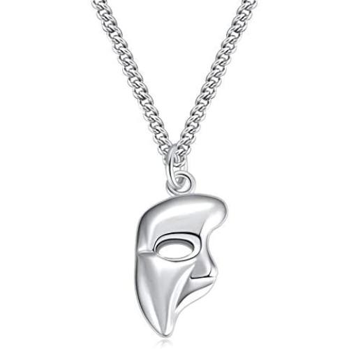 Ukodnus Phantom of The Opera Mask Pendant Necklace Keychain Broadway Merchandise Theatre Jewelry Gifts for Women Teen Girls Fans