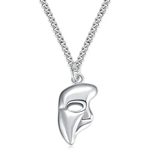 Ukodnus Phantom of The Opera Mask Pendant Necklace Keychain Broadway Merchandise Theatre Jewelry Gifts for Women Teen Girls Fans