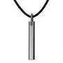 VNOX Free Engraving Tungsten Carbide Vertical Bar Pendant Necklace for Men Women,Free Chain 20''