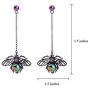 NORTHSTAR PEARLS AND JEWELRY: Black Color Bee Colorful Earrings for Adults, Long Drop Hang Dangle Earrings, Fashion Jewelry. Insects, Bugs Jewelry.