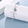 UCADRIT Faith Cross Pendant Necklaces Sterling Silver with Simulated Birthstone Cross Jewelry for Women