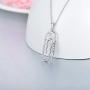 ROMANTIC WORK 925 Sterling Silver Safety Pin Pendant Necklace with White Cubic Zirconia Pin Chain Necklace for Women Girls Fashion Jewelry Gift