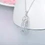 ROMANTIC WORK 925 Sterling Silver Safety Pin Pendant Necklace with White Cubic Zirconia Pin Chain Necklace for Women Girls Fashion Jewelry Gift