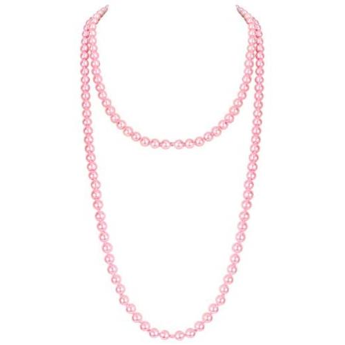 Flapper Pearls 1920s Faux Pearls Pendants Long Fake Pearls Necklace for Costume Party Jewelry 55''