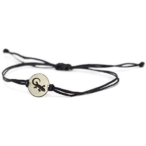 Stainless Steel Animal Charms on Double Black String Adjustable Bracelet for Men and Women - Waterproof, Hypoallergenic Jewelry