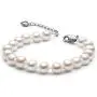 Pearl Bracelets for Women Freshwater Cultured White Round Sterling Silver Genuine Pearl Bracelet for Girls 6-6.5mm/6.5-7.5mm/7.5-8.5mm
