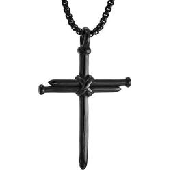 Cross Nail Faith Christian Neckalce Stainless steel Religion pendant with free 23 inch chain