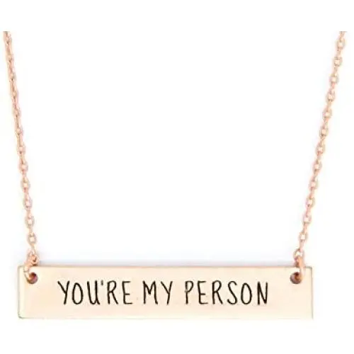 Me Plus Inspirational Horizontal Engraved Bar Pendant Necklace Youre My Person Me Plus Inspirational Horizontal Engraved Bar Pendant Necklace Youre My Person