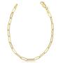 14k Yellow Gold Paperclip Chain Bracelet, 7''